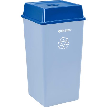 GLOBAL INDUSTRIAL Recycling Bottle & Can Lid, 20-1/7 W/Dia, Blue, Plastic 641441RBL